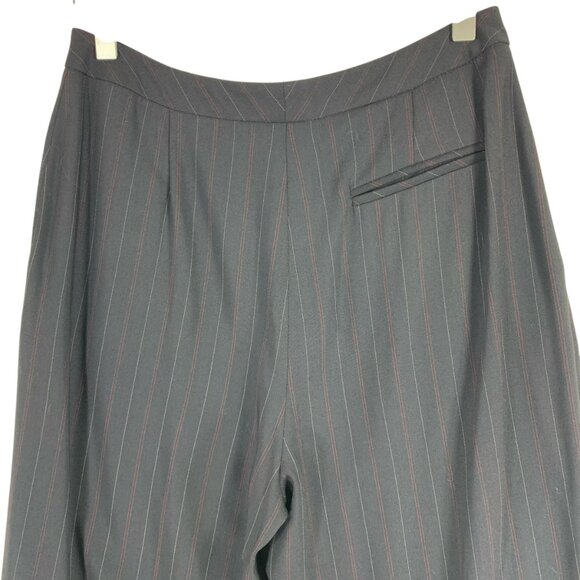 wool blend 2 piece set pinstripe womens suit blazer sz12 pants SZ 8 LOUBEN - Picture 14 of 16